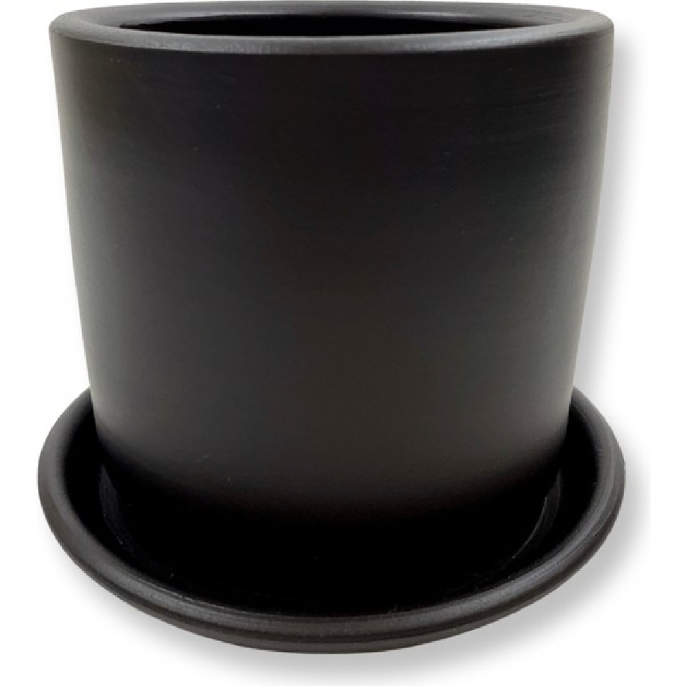 Plant Lovers Of Turkey Toprak Çömlek Saksı / 17X15 cm / Delikli & Tabaklı / Londra Serisi / El Yapımı / Siyah Saksı ve Aksesuarları Fiyatı