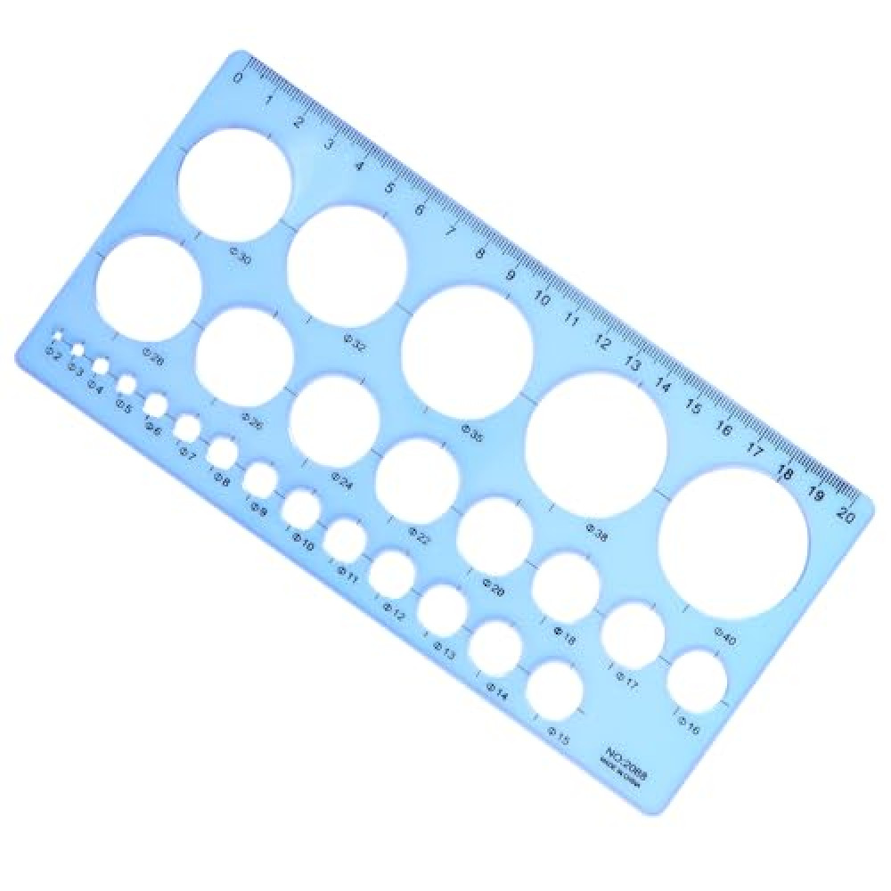 Plastic Circle Stencil Template - Multi-Function Circle Template for Drawing, Drafting Tools - Blue