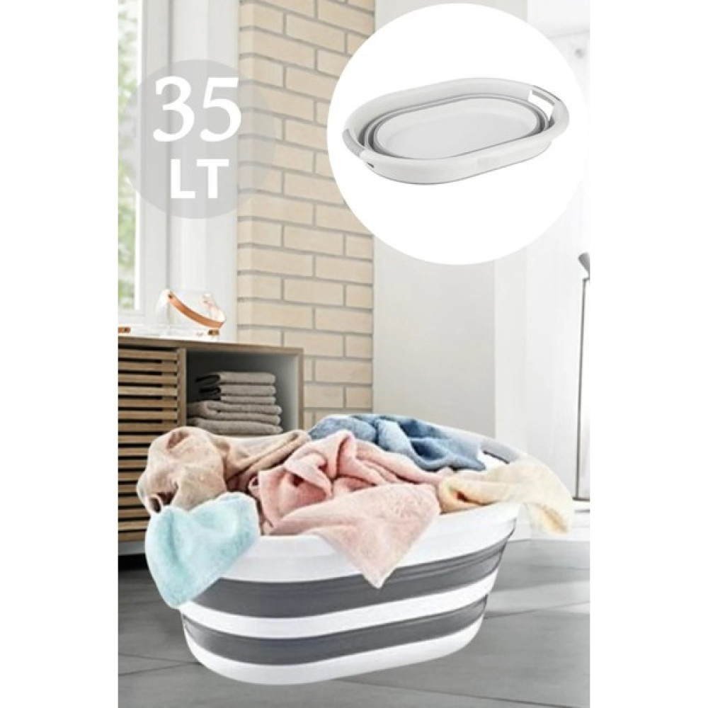 Plastik Bath Katlanır Çamaşır Sepeti 35 Lt Yer Kaplamaz Çamaşır Selesi Beyaz 20-49 L - 0 Sepet Fiyatı