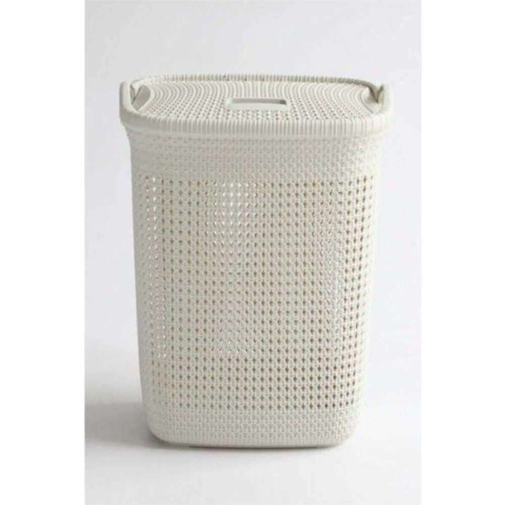 Plastik Fil Dişi Örgü Desenli 52 Litre Kirli Çamaşır Sepeti 53 x 44 50-99 L Bej - 0 Oto Boyaları Fiyatı