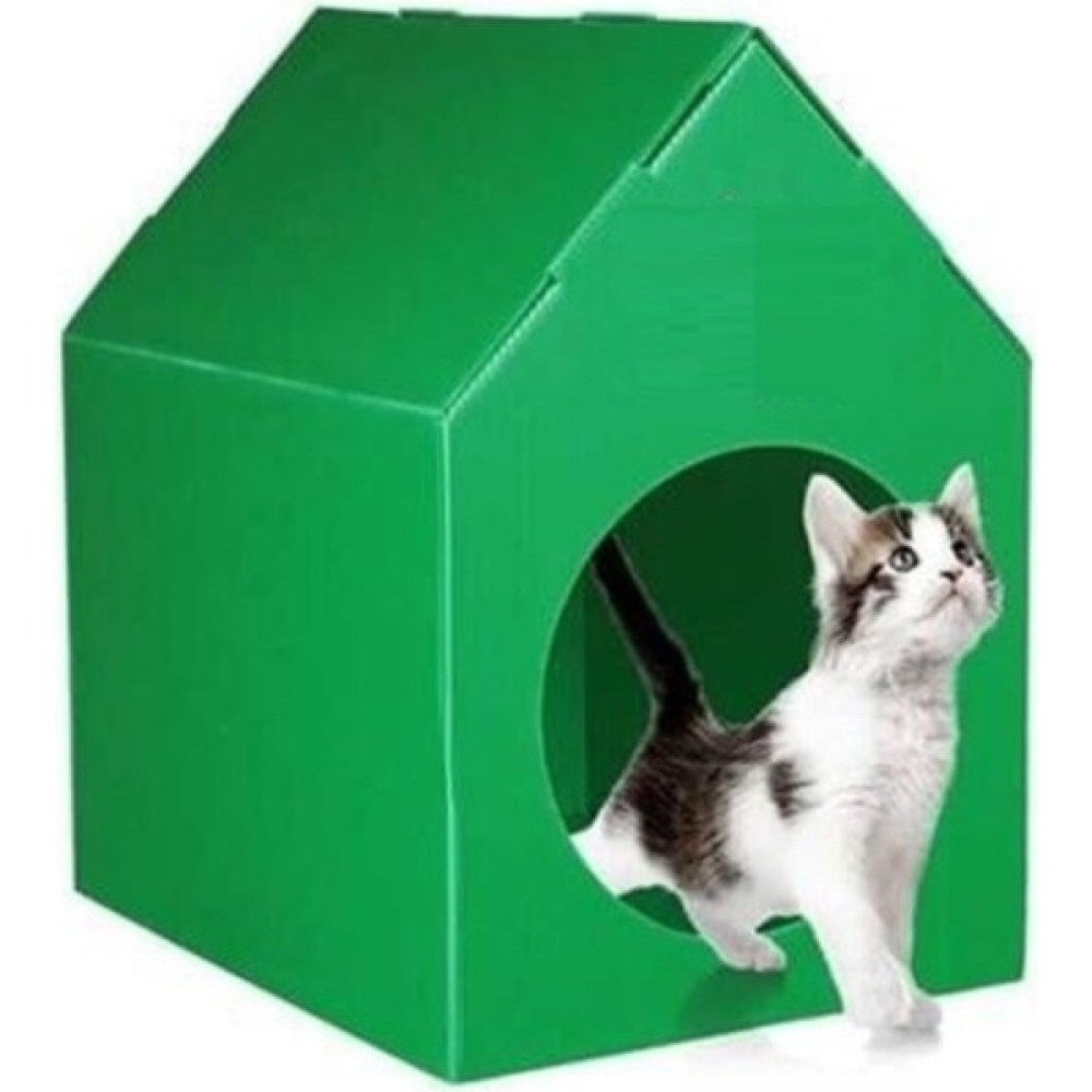 Plastik Kedi Evi, Kedi Kulübesi, Kedi Yuvası - Yeşil - S Evcil Hayvan Ürünleri Fiyatı