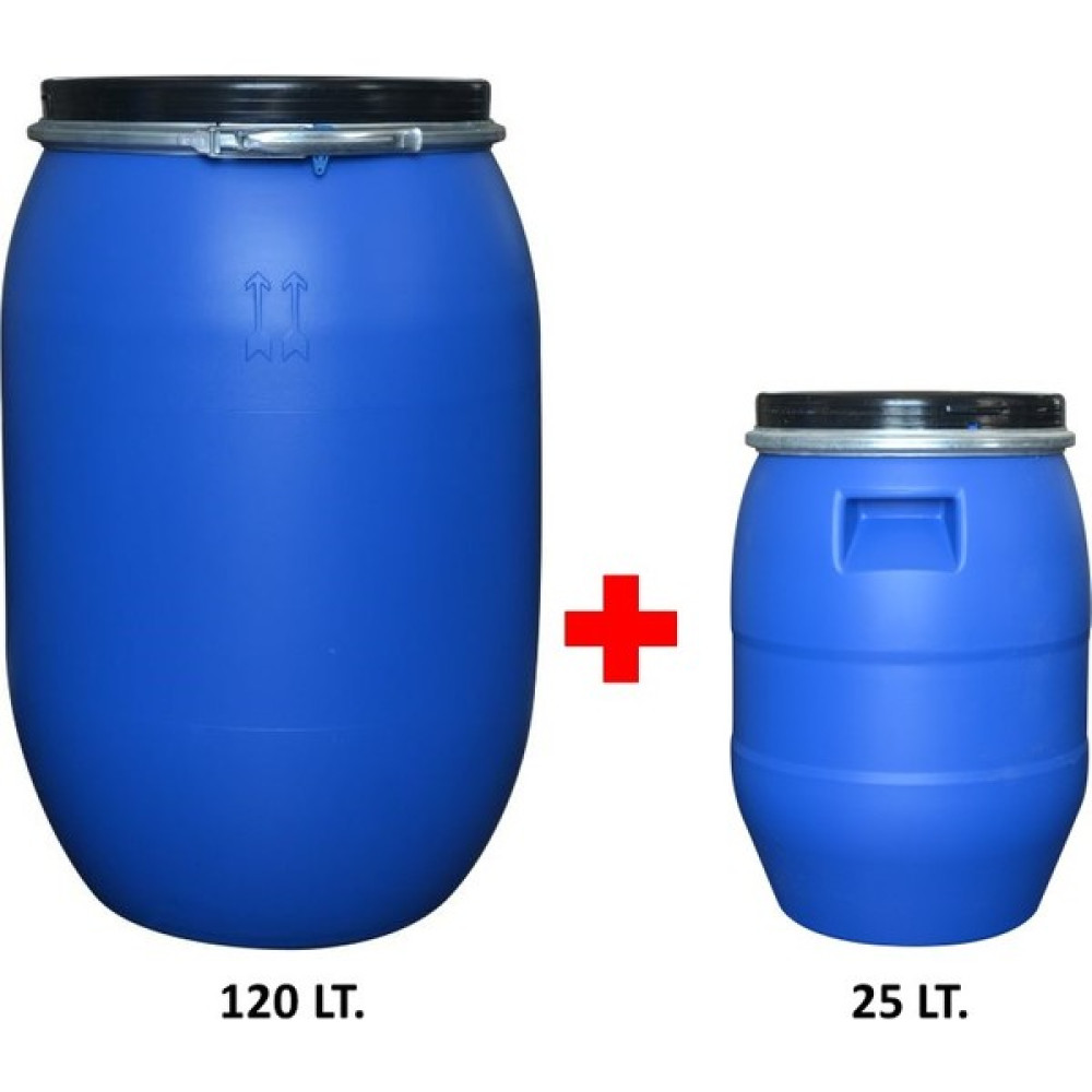 Plastik Varil Seti - 1 Adet 120 Lt. + 1 Adet 25 Lt. Bidon Nalburiye & Hırdavat Fiyatı