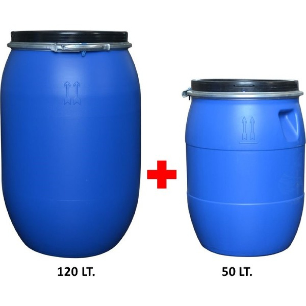 Plastik Varil Seti - 1 Adet 120 Lt. + 1 Adet 50 Lt. Bidon Nalburiye & Hırdavat Fiyatı