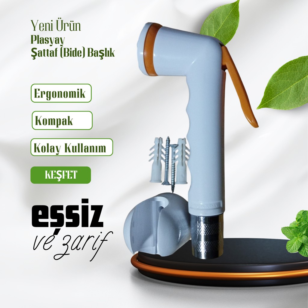Plasyay Plastik Mandallı Şattaf Tekne Yat Karavan Duş Başlığı - Turuncu Diğer Fiyatı