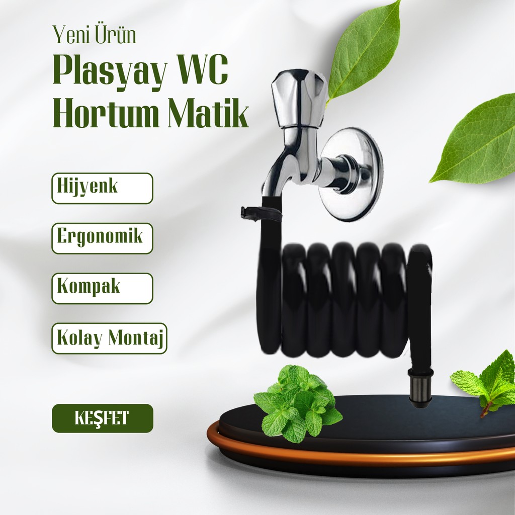 Plasyay Spiral Wc Taharet Hortum Matik ve Wc Banyo Yıkama Setleri Yeni Siyah Inci - Kelepçeli Wc Hortum Matik 98-100 cm SSD / Solid State Drive Fiyatı