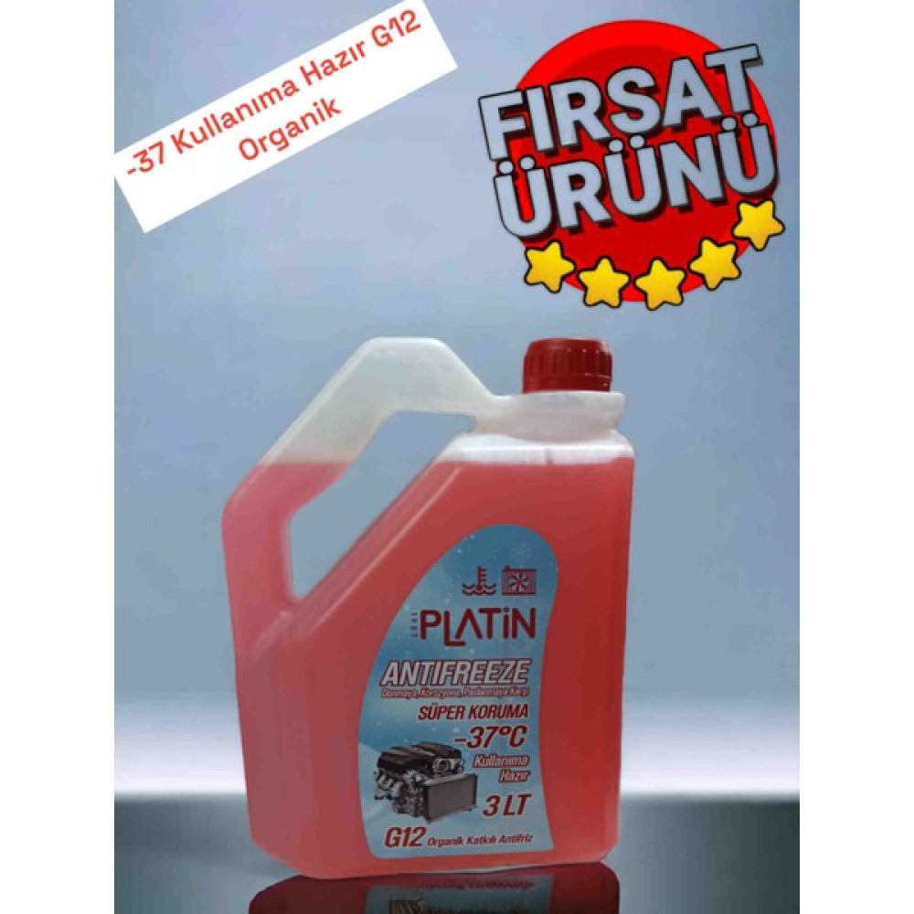 Platin G12 Organik Antifriz 3 Litre Kırmızı -37 Kullanıma Hazır Ilave Antifriz Antifiriz Fiyatı