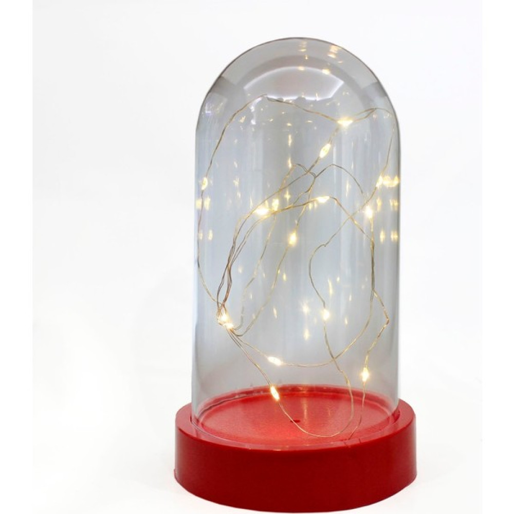 Platin Gift Teraryum Dekoratif Ters Fanus Plastik Taban Mika Cam Kırmızı Boş LED Işıklı Fanus Hediyelik Eşya Fiyatı