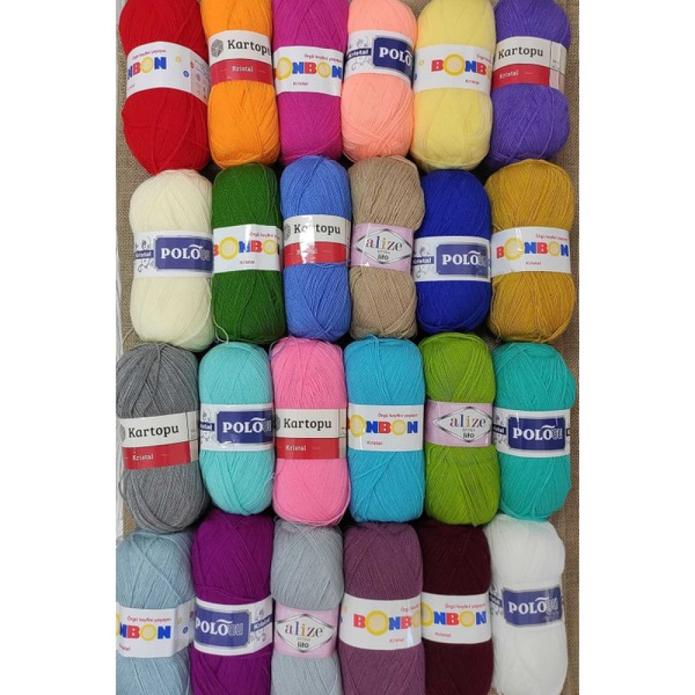 platin hediyelik 24 adet bonbon kartopu polosu karışık lif ipi seti Oyun & Hobi Fiyatı