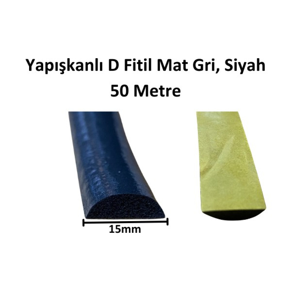 Platin Hırdavat Yapışkanlı D Fitil Mat Gri, Siyah 15MM 50 Metre plt2800080 Oto, Bahçe, Yapı Market Fiyatı