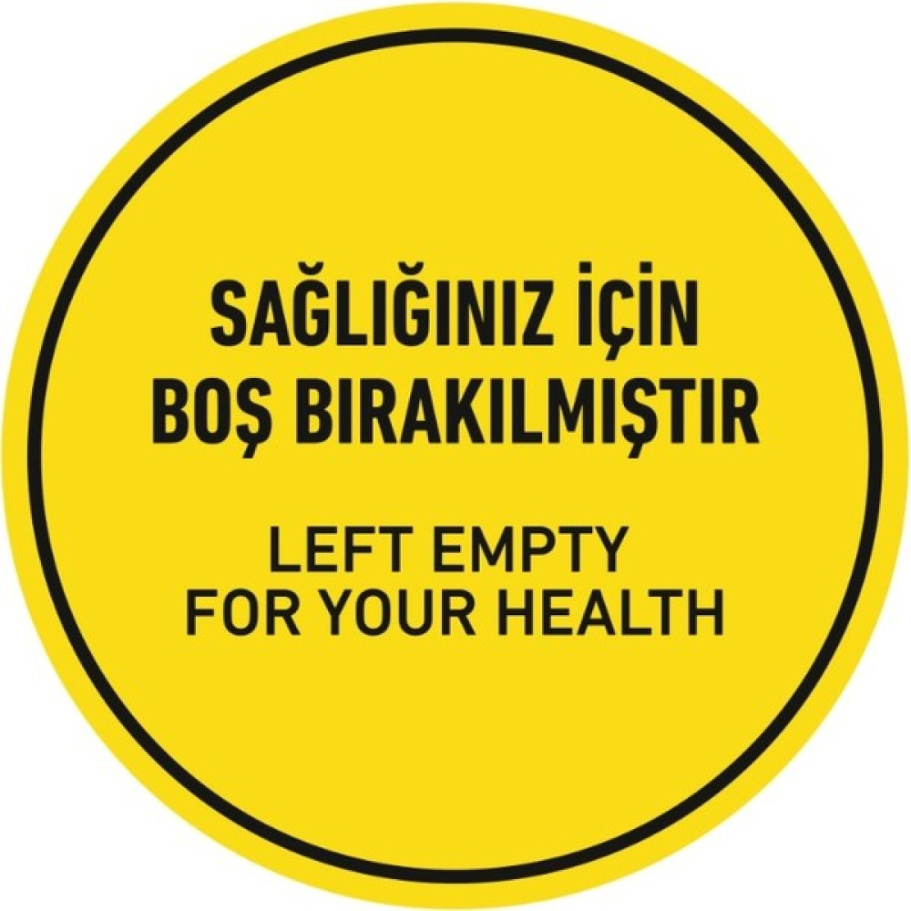Platinum Sosyal Mesafe Sticker Sağlığınız Için Boş Bırakılmıştır - Sarı - 30 x 30 cm Diğer Fiyatı
