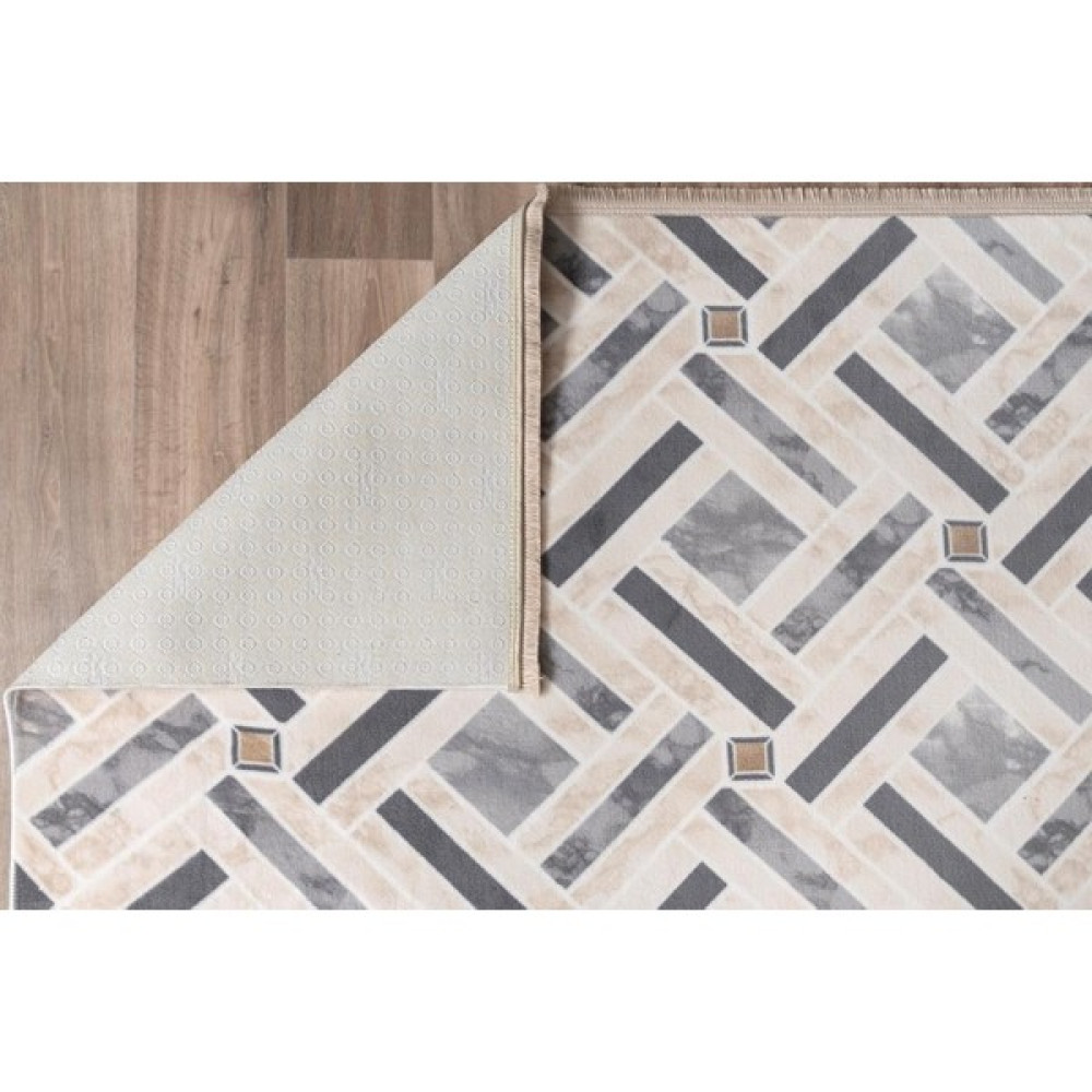 Plato Halı Yıkanabilir Kaymaz Tabanlı Kesme Rulo Halı Saçaklı Yolluk - Vizon - 100 x 300 cm Yolluk Fiyatı