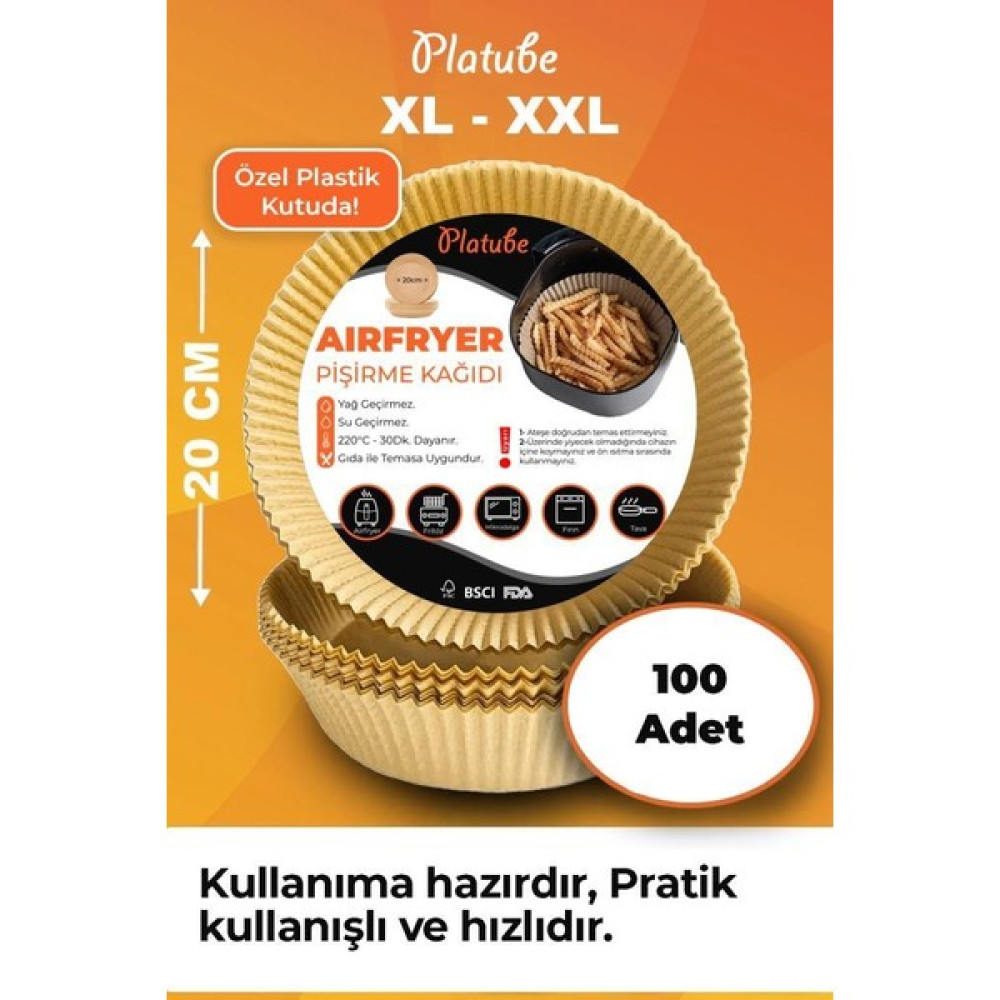 Platube Pişirme Kağıdı 100 Adet Airfryer Xxl Xl Yagli Kagit Xiaomi Philips Tüm Markalara Uyumlu Yuvarlak Pişirme Kağıdı Fiyatı