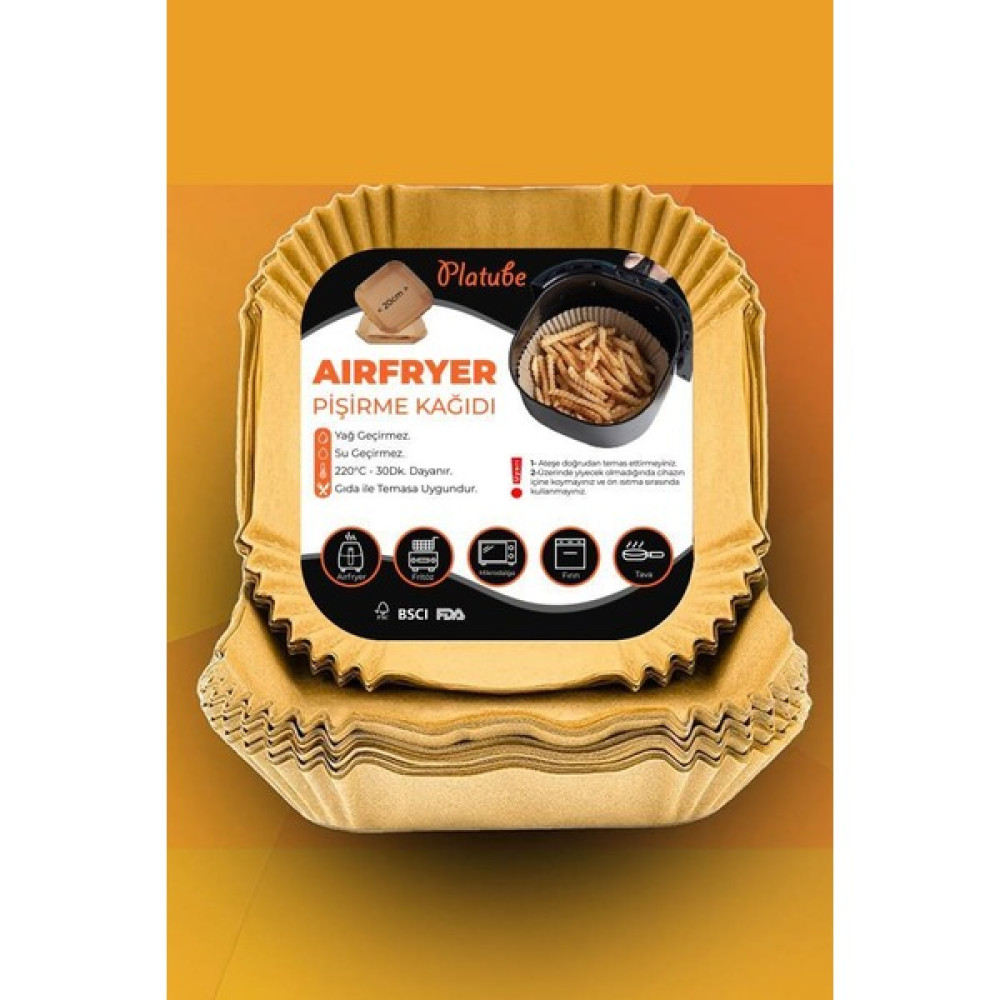 Platube Pişirme Kağıdı 50 adet Airfryer Xxl Xl Air Fryer Yagli Kagit Xiaomi Philips Tüm Markalara Uyumlu Kare Pişirme Kağıdı Fiyatı
