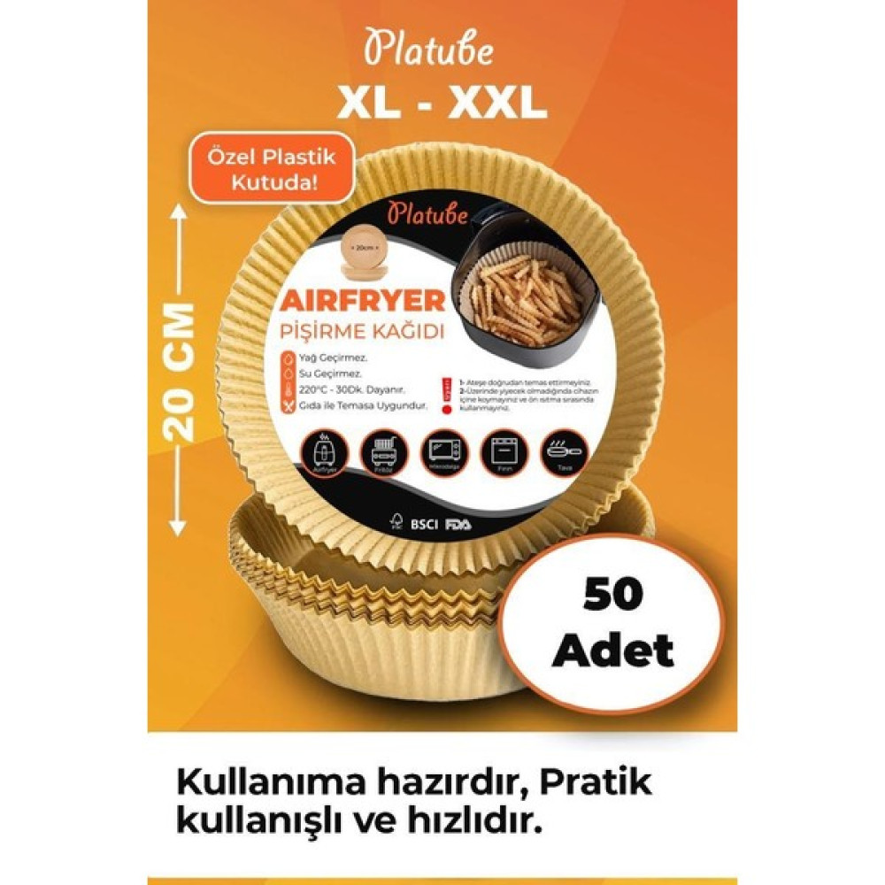 Platube Pişirme Kağıdı 50 Adet Airfryer Xxl Xl Yagli Kagit Xiaomi Philips Tüm Markalara Uyumlu Yuvarlak Pişirme Kağıdı Fiyatı