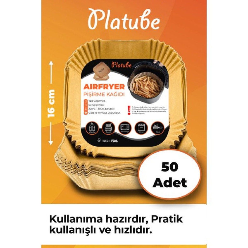Platube Pişirme Kağıdı 50 Adet Airfryer Yağlı Kağıt Pişirme Kağıdı Fiyatı