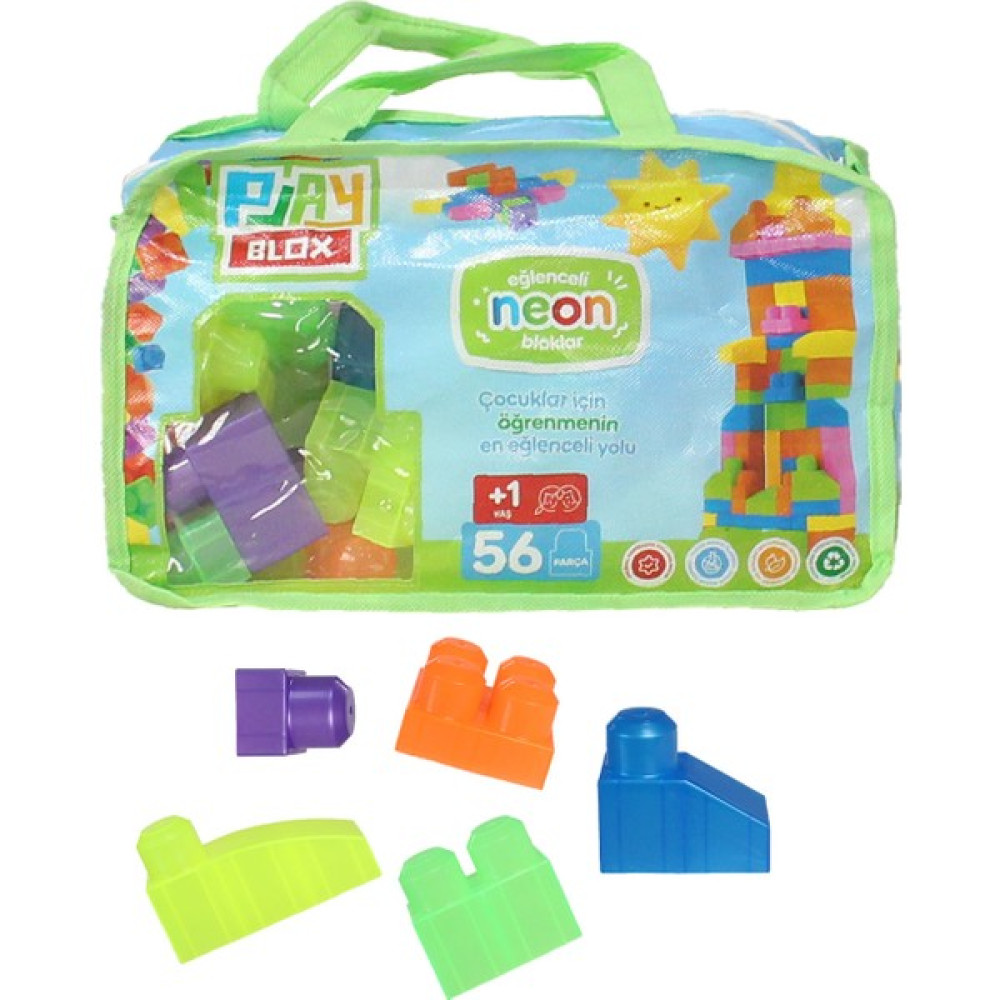 Play Blox 2908 Neon Renkler Mega Blok Seti 56 Parça Yeşil Çantalı Diğer Fiyatı