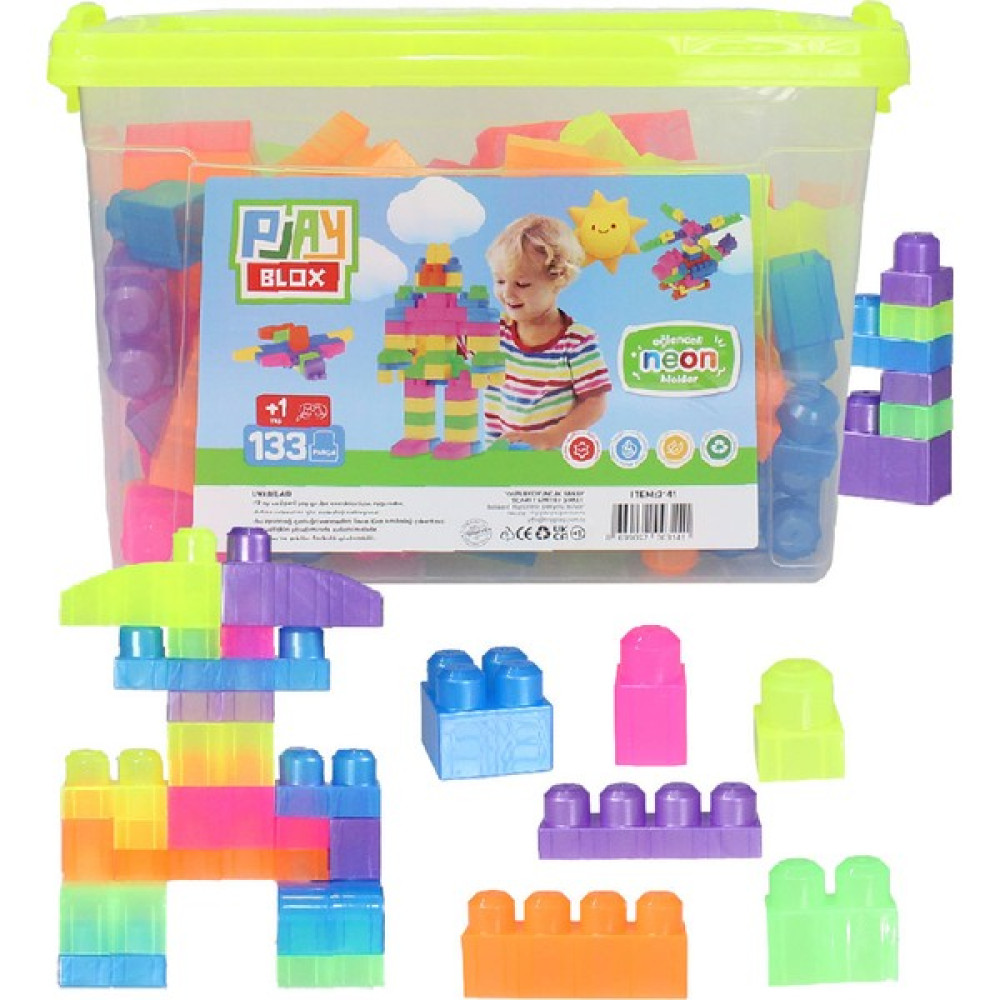 Play Blox 3141 Neon Renkler Mega Blok Seti 133 Parça Kovalı Legolar ( Yapım Oyuncakları ) Fiyatı