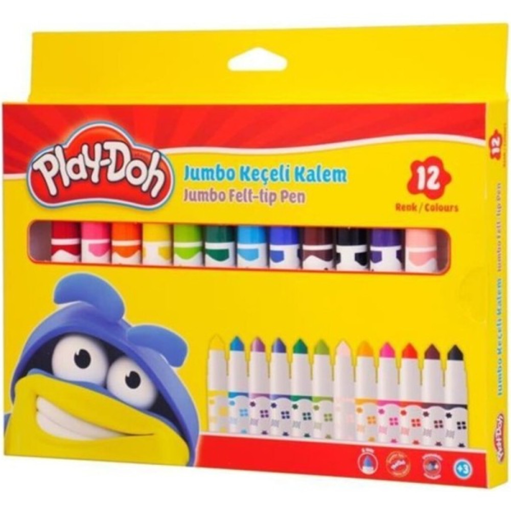 Play-Doh 12 Renk Jumbo Keçeli Kalem 8 mm Oto Boyaları Fiyatı
