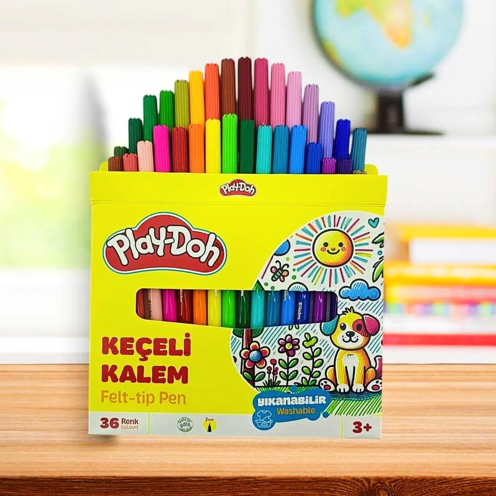 Play-Doh Karton Kutulu Keçeli Kalem 2 mm 36 Renk (KE023) Kalem & Yazı Gereçleri Fiyatı