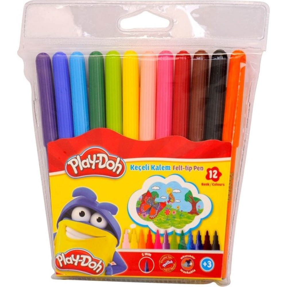 Play-Doh Keçeli Kalem 2 mm 12 Renk Pvc Oto Boyaları Fiyatı