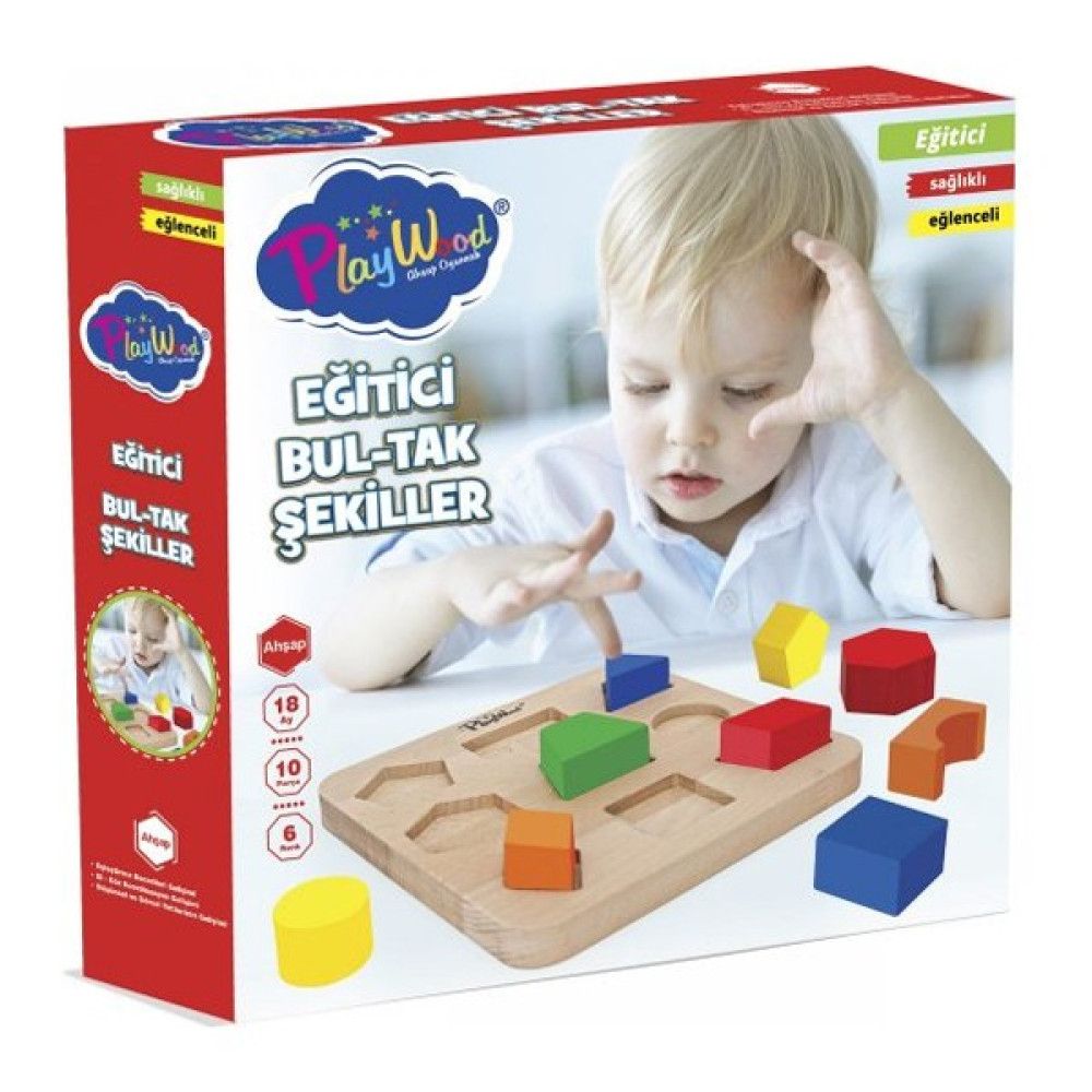 Play Wood +18 Ay Ahşap Eğitici Bul-Tak Şekiller (Playwood) Bebek Oyuncakları Fiyatı