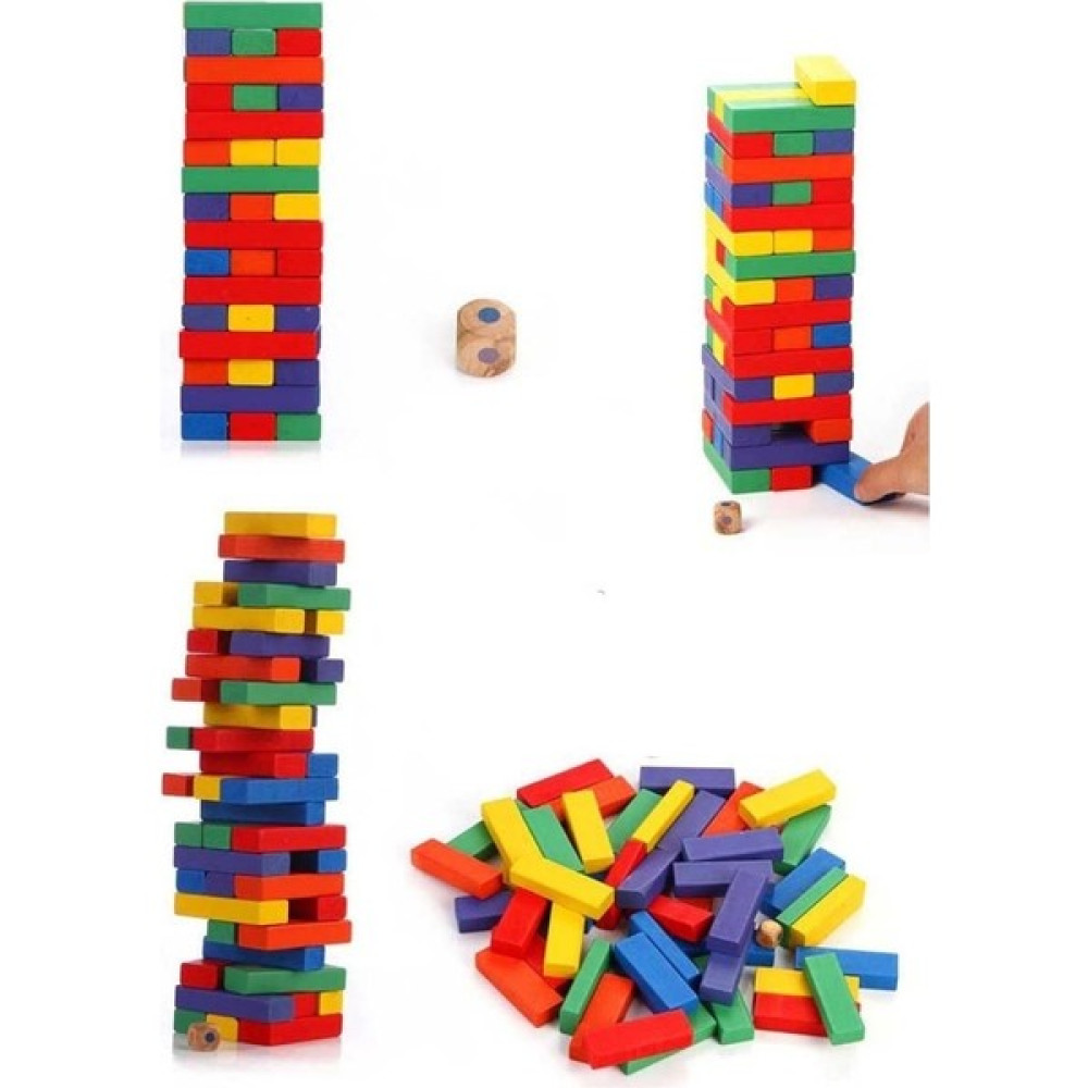 Play Wood Jenga Denge Oyunu Renkli AHŞAP-23082196 Eğitici Oyuncak Fiyatı