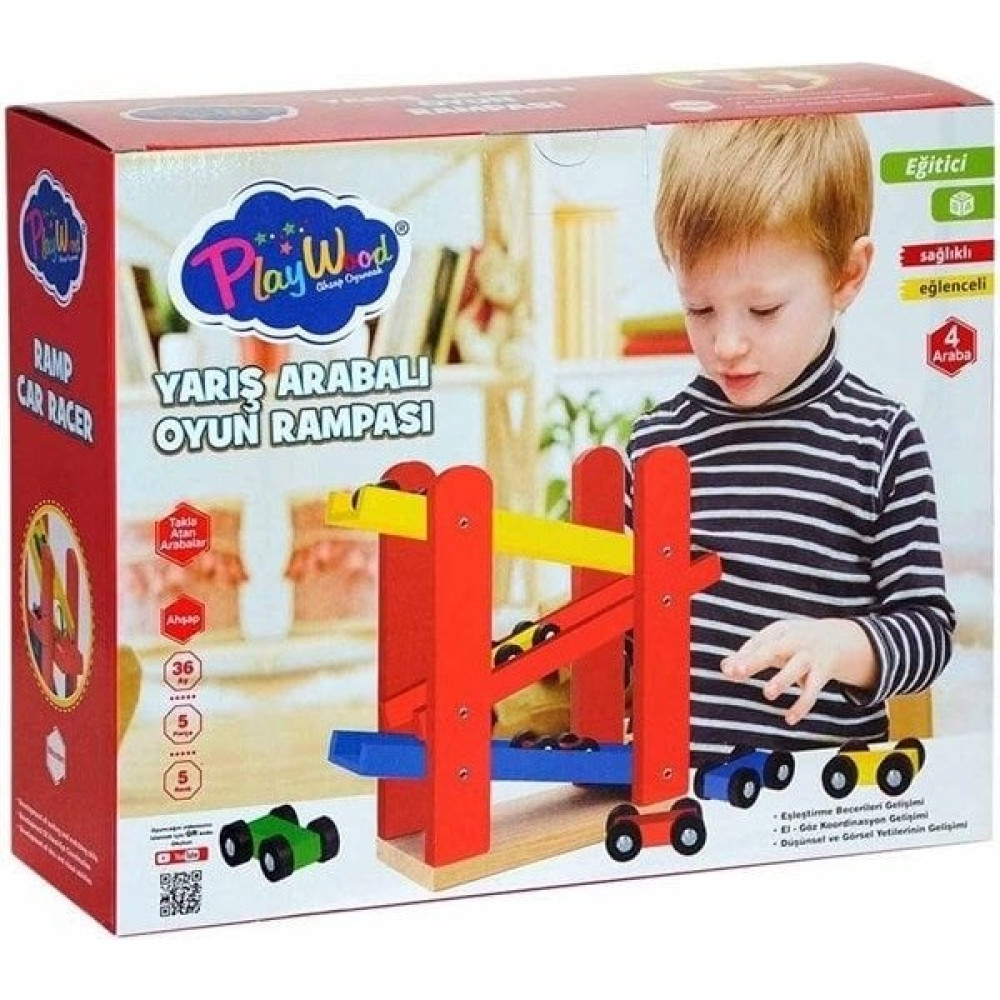 Play Wood KTYRA52 Play Wood Ahşap Otopark 5 Araba Ilaveli 382 Bebek Oyuncakları Fiyatı