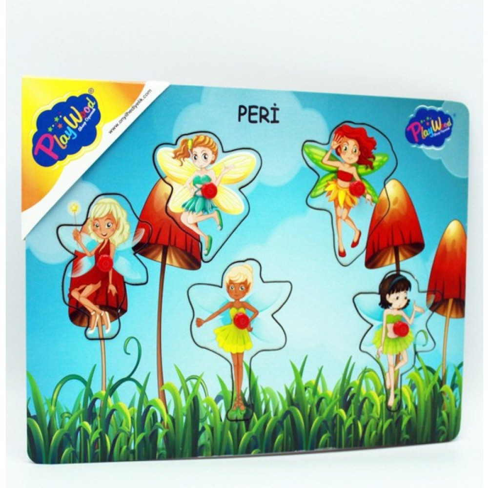 Play Wood Onyıl Oyuncak 5760071 Ahşap Tutmalı Puzzle-Peri Kızı Eğitici Oyuncak Fiyatı