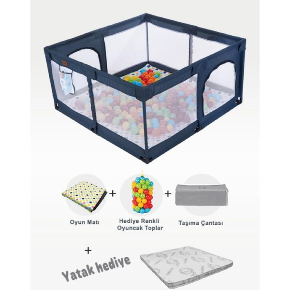 Playard Güvenli Bebek Ve Çocuk Oyun Alanı Oyun Parkı 125X125 Oyun Matı Topları Yatak Park Yatak / Oyun Parkı Fiyatı