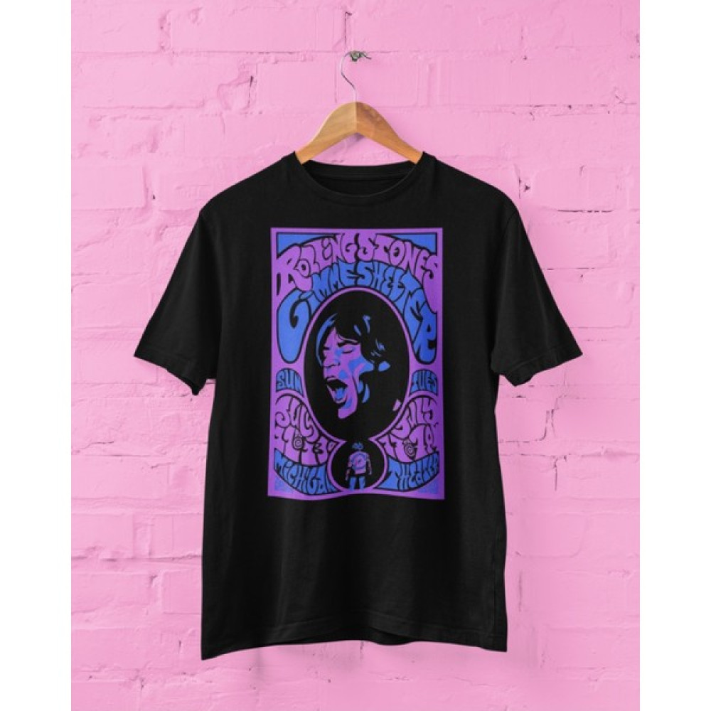 Playbackmoda Moda Tasarım Rock Poster Roling Stones Desen Baskılı Tişört Erkek T-shirt Fiyatı