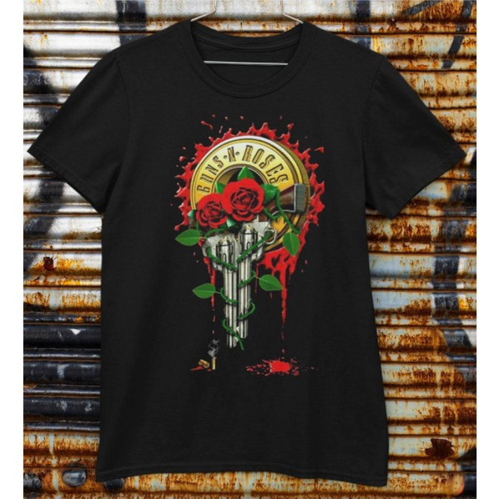 Playbackmoda Owersize Tasarım Rock Poster Guns And Roses Baskılı Tişört Erkek T-shirt Fiyatı