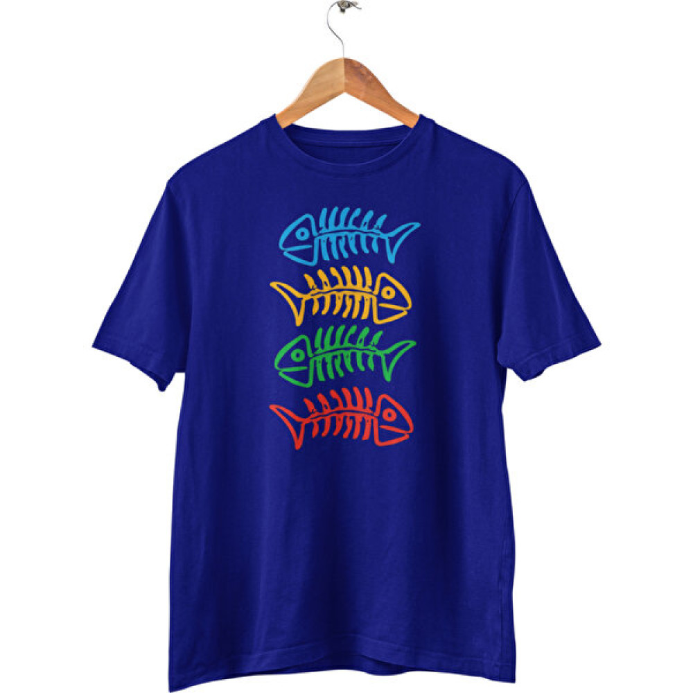 Playbackmoda Renkli Balık Kılçığı Baskılı Tişört Erkek T-shirt Fiyatı