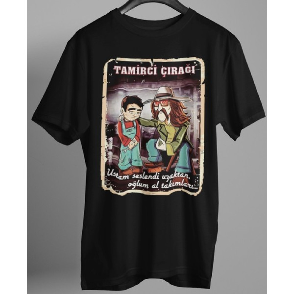 Playbackmoda Tasarım Rock Poster Cem Karaca Baskılı T-Shirt Erkek T-shirt Fiyatı