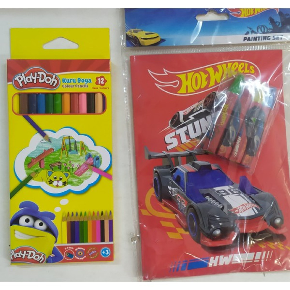 Playdoh Hot Weels Boyama Defteri + 4 Adet Pastel Boya Kuru Boya Kalemi Fiyatı