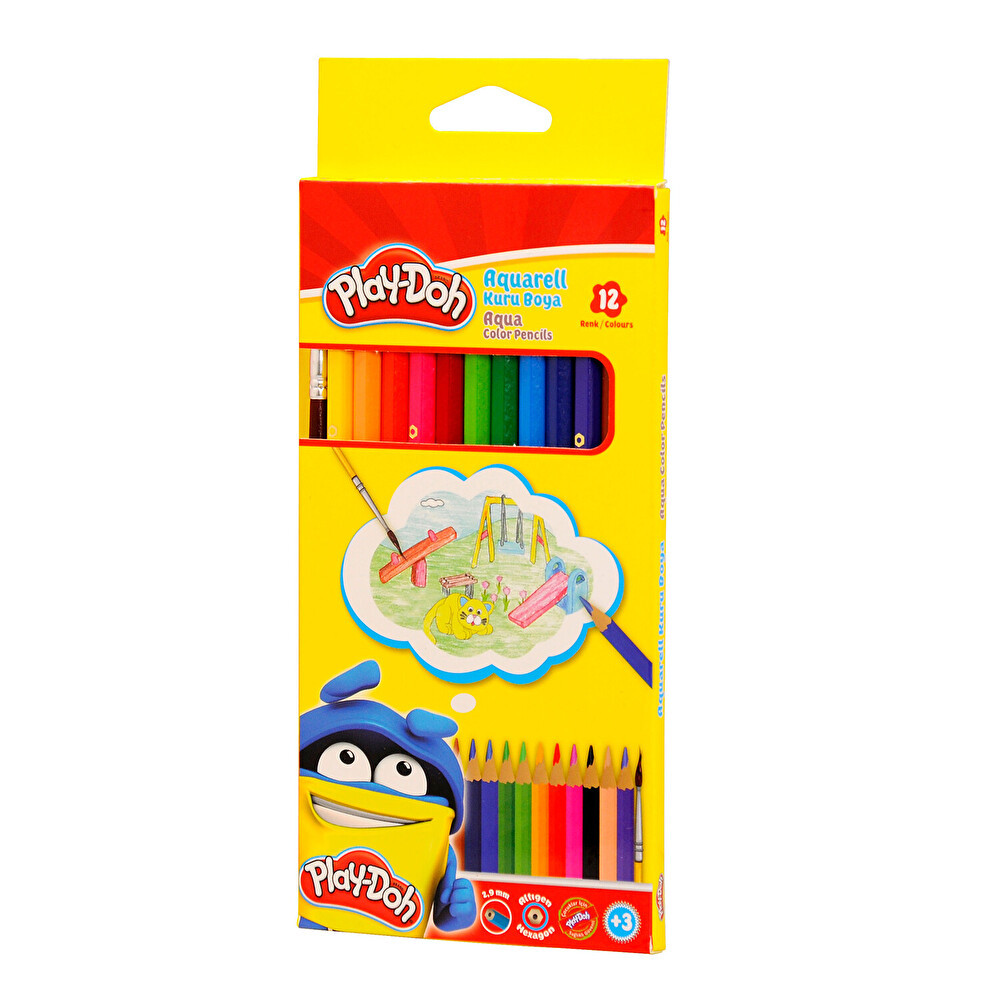 Playdoh Kuruboya Aquarell 12Renk Tam Boy Kuru Boya Kalemi Fiyatı