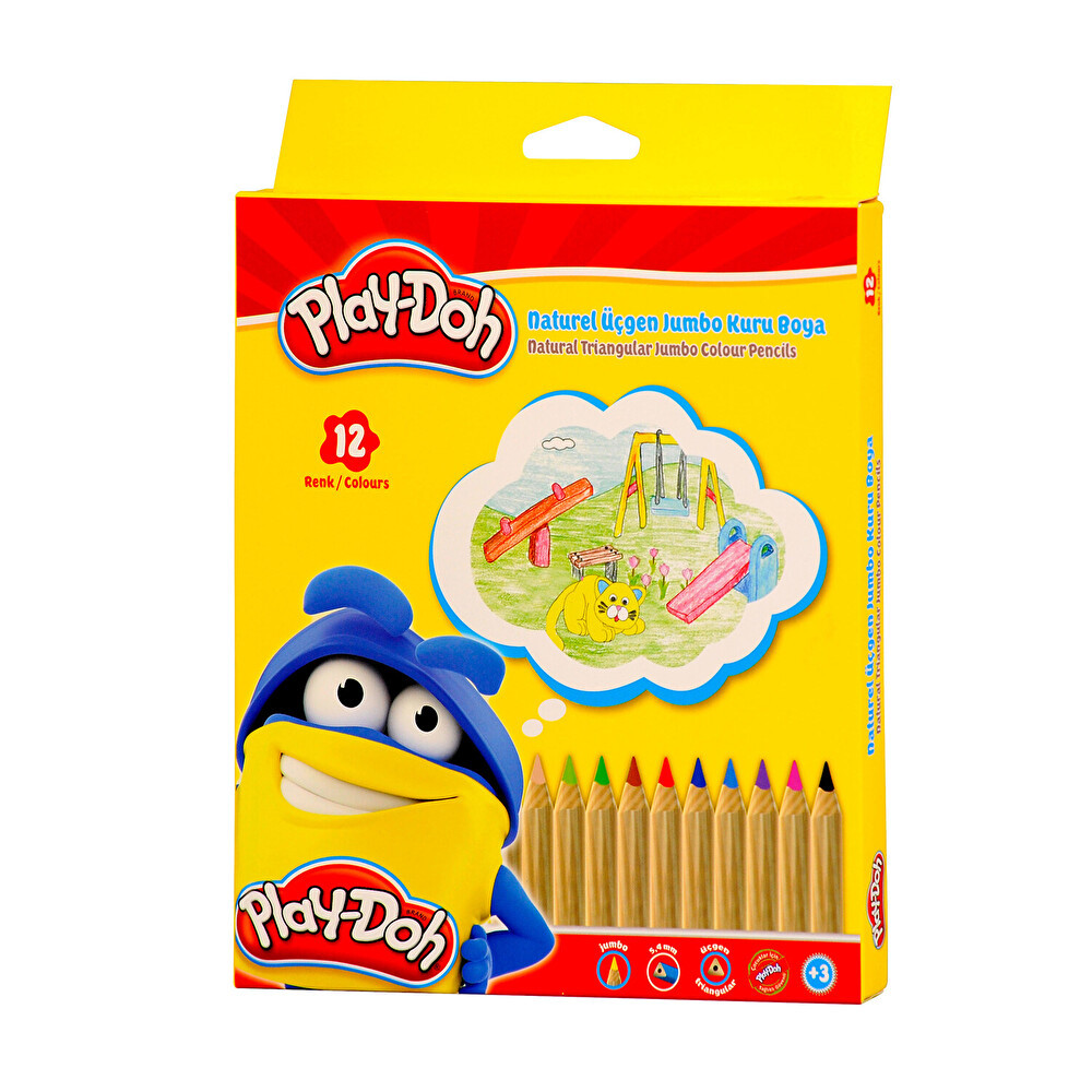 Playdoh Kuruboya Naturel Jumbo 12Renk Kuru Boya Kalemi Fiyatı