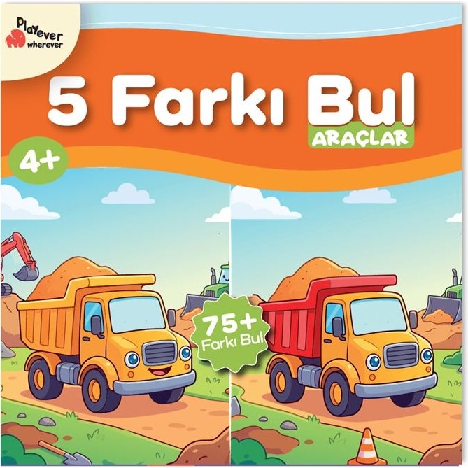 Playever 5 Farkı Bul - Araçlar, Dikkat ve Görsel Algı Etkinlik Kitabı Diğer Fiyatı