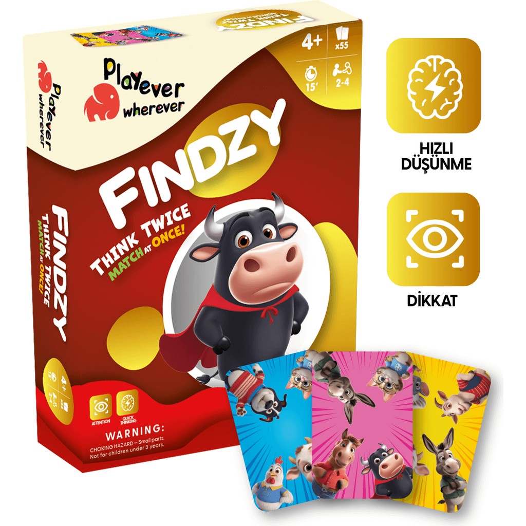 Playever Findzy Deluxe - Dikkat Güçlendiren Eğlenceli Kart Oyunu - Ahşap Diğer Fiyatı