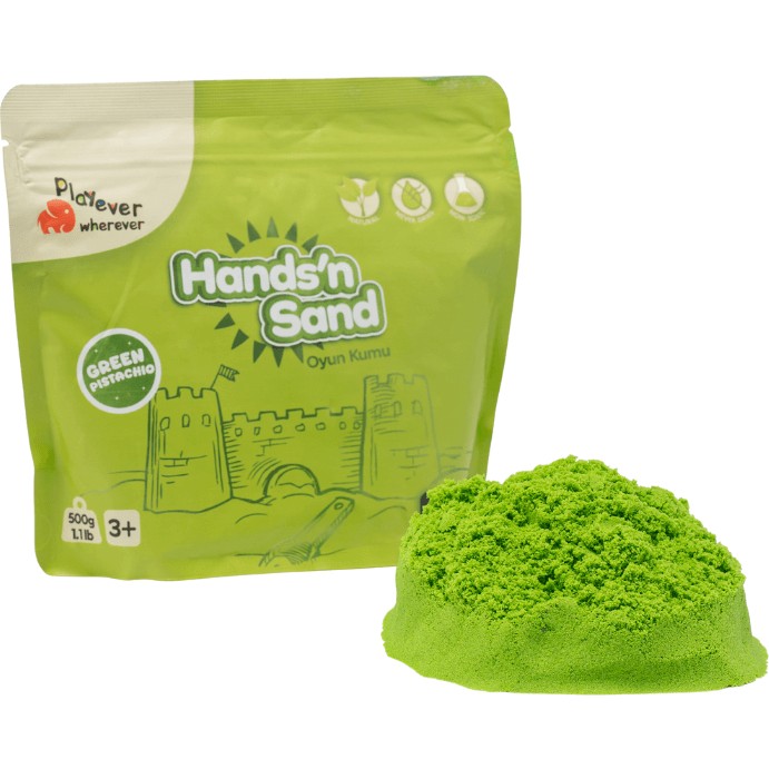 Playever Hands'n Sand Doğal Oyun Kumu 500gr - Yeşil Diğer Fiyatı