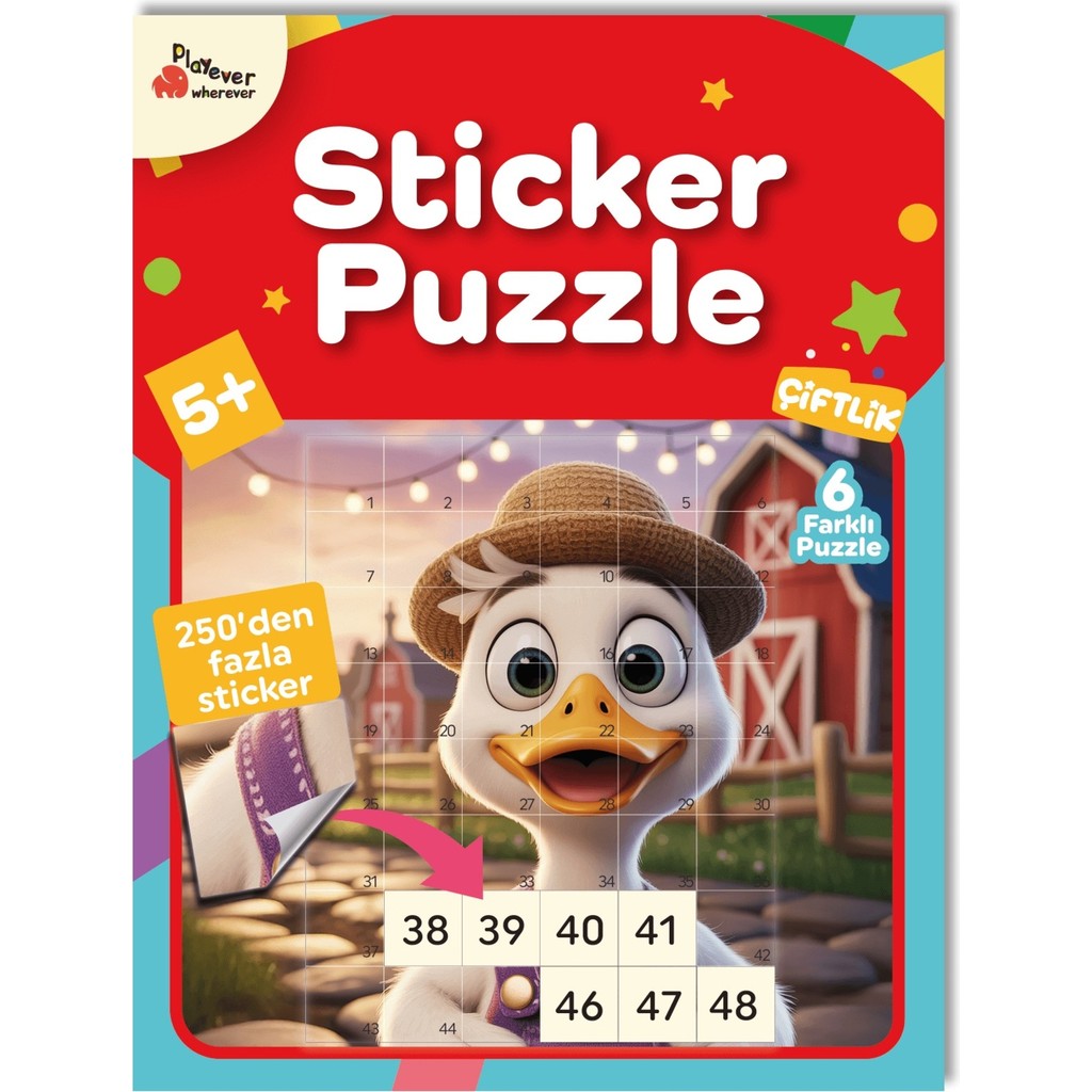 Playever Sticker Puzzle - Çiftlik, Çıkartmalı Yapboz Etkinlik kitabı Diğer Fiyatı
