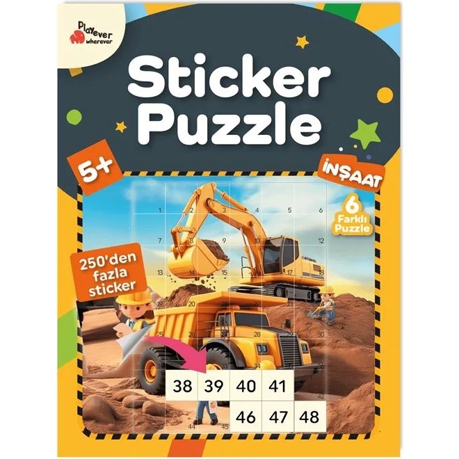 Playever Sticker Puzzle - İnşaat - Çıkartmalı Yapboz Etkinlik Kitabı Anne Bebek Oyuncak Fiyatı