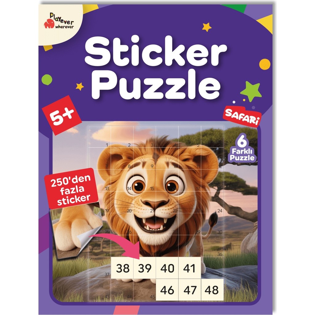 Playever Sticker Puzzle - Safari, Çıkartmalı Yapboz Etkinlik kitabı Diğer Fiyatı