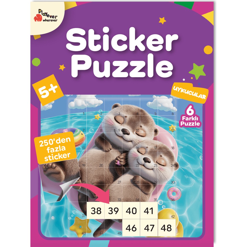 Playever Sticker Puzzle - Uykucular, Çıkartmalı Yapboz Etkinlik kitabı - Ciltsiz Diğer Fiyatı