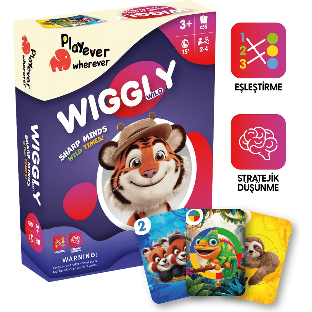 Playever Wiggly Wild Deluxe, Renk ve Sayı Eşleştirme Kart Oyunu (3-6 yaş) - Renkli Diğer Fiyatı