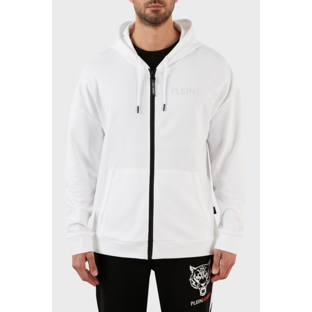 Plein Sport Pamuklu Regular Fit Fermuarlı Kapüşonlu Sweat Erkek Sweat FIPSZ132801 Erkek Sweatshirt Fiyatı