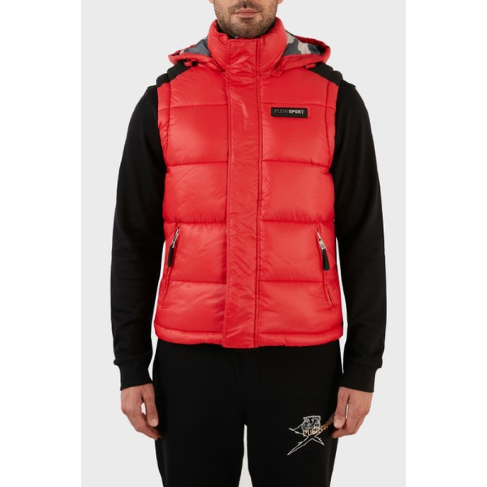Plein Sport Regular Fit Çıkarılabilir Kapüşonlu Şişme Yelek Erkek Yelek UPPS10552 Erkek Yelek Fiyatı