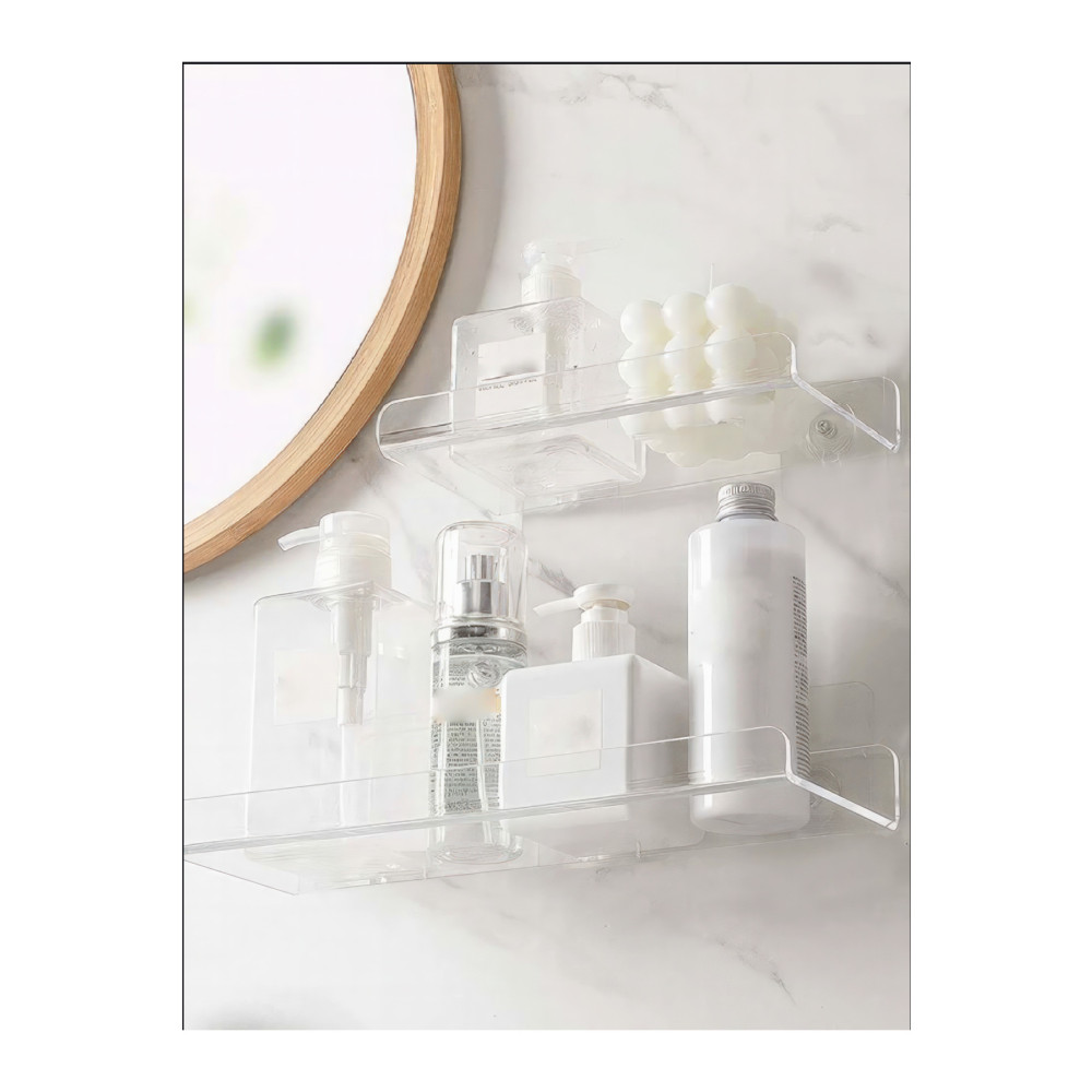 Pleksi Atölyesi Görünmez Banyo Rafı 2li Set - 30cm + 20cm Banyo Aksesuarları Fiyatı
