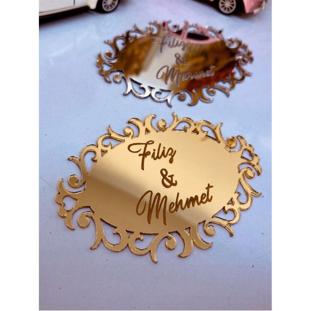 Pleksi Store Kişiye Özel Isimli Pleksi Kapı Süsü Hediyelik Kapı Isimliği 30X20 cm - Gold Bebek Kapı Süsü Fiyatı