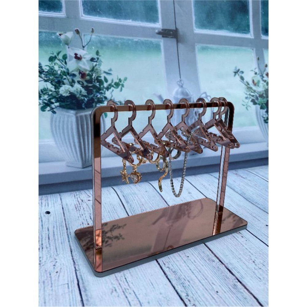 Pleksi Store Takı Standı Dekoratif Rose Gold Aynalı Pleksi Küpe Askısı Hediyelik Organizer Düzenleyici Stand Eşya Saklama / Düzenleme Fiyatı
