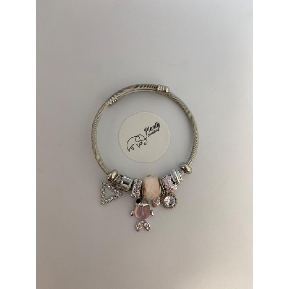 Plenty Jewellery Pembe Balık Charmlı Çelik Bileklik Saat ve Bileklik Aksesuarı Fiyatı